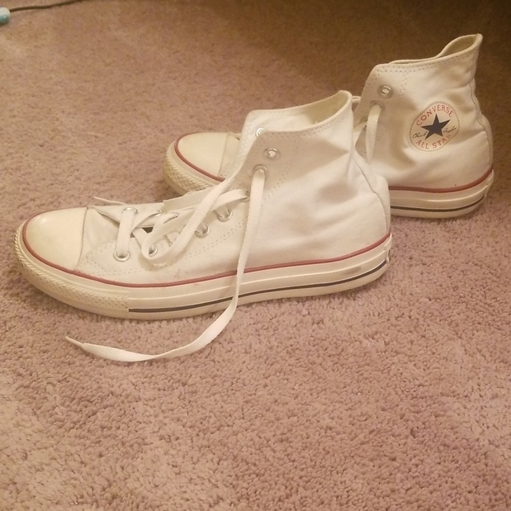 White high top Converse shoes